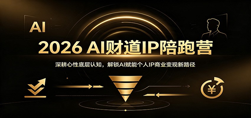 2026 AI财道IP陪跑营：深耕心性底层认知，解锁AI赋能个人IP商业变现新路径|无忧资源社
