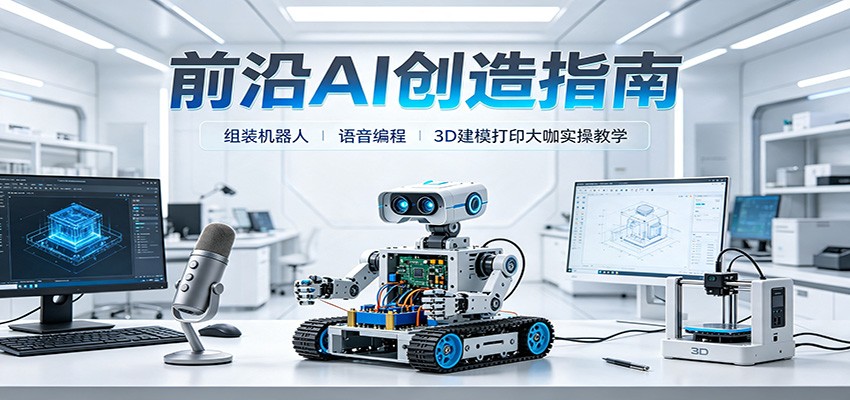 前沿AI创造指南：组装机器人、语音编程、3D建模打印大咖实操教学|无忧资源社