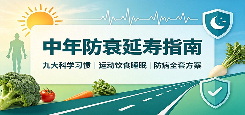 中年防衰延寿指南：九大科学习惯，运动饮食睡眠防病全套方案|无忧资源社