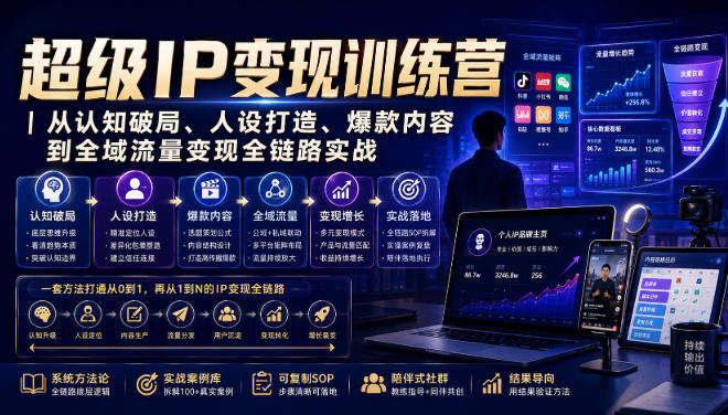 超级IP变现训练营｜从认知破局、人设打造、爆款内容到全域流量变现全链路实战|无忧资源社