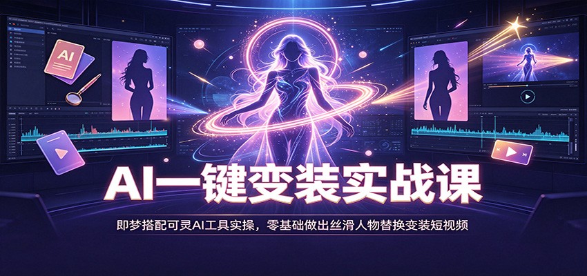 AI一键变装实战课：即梦搭配可灵AI工具实操，零基础做出丝滑人物替换变装短视频|无忧资源社