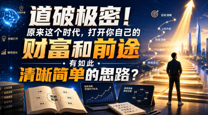 公众号灏泽异谈付费文：道破极密！原来这个时代，打开你自己的财富和前途，有如此清晰简单的思路？！|无忧资源社