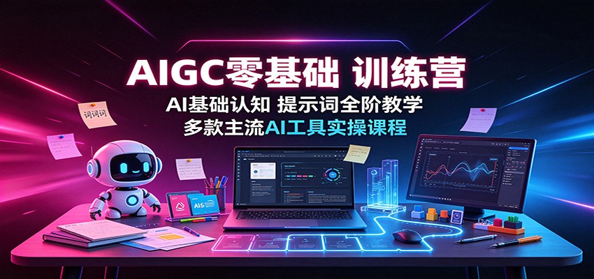 AIGC零基础训练营：AI基础认知，提示词全阶教学，多款主流AI工具实操课程|无忧资源社