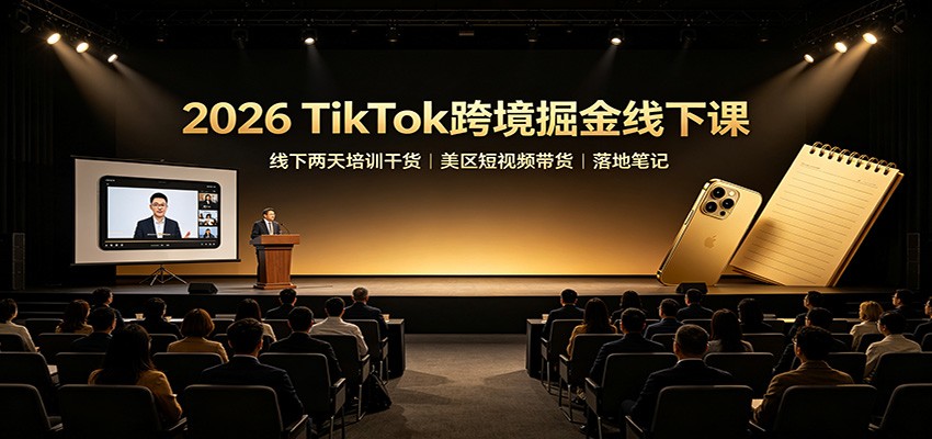 2026 TikTok跨境掘金线下课：线下两天培训干货，美区短视频带货落地笔记|无忧资源社