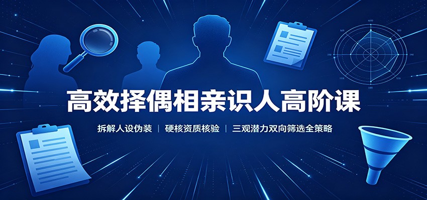 高效择偶相亲识人高阶课：拆解人设伪装，硬核资质核验，三观潜力双向筛选全策略|无忧资源社