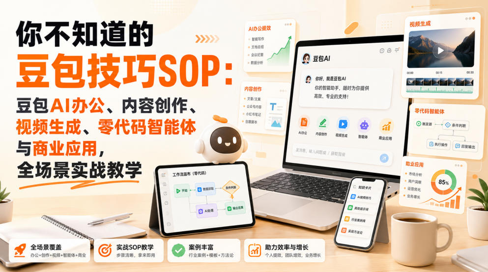 你不知道的豆包技巧SOP：豆包AI办公、内容创作、视频生成、零代码智能体与商业应用，全场景实战教学|无忧资源社