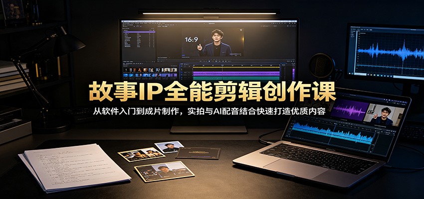 故事IP全能剪辑创作课：从软件入门到成片制作，实拍与AI配音结合快速打造优质内容|无忧资源社