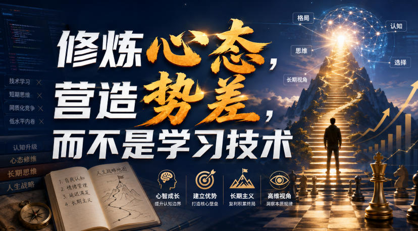 付费文章：修炼心态，营造势差，而不是学习技术|无忧资源社