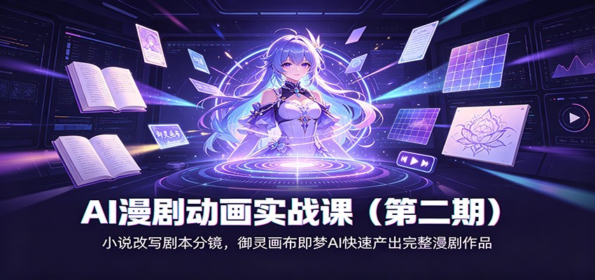 AI漫剧动画实战课（第二期)：小说改写剧本分镜，御灵画布即梦AI快速产出完整漫剧作品|无忧资源社