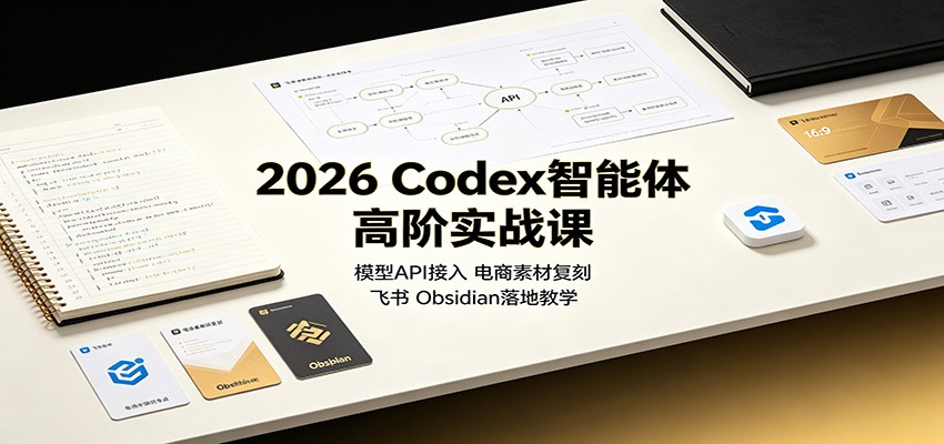 2026 Codex智能体高阶实战课：模型API接入，电商素材复刻，飞书Obsidian落地教学|无忧资源社