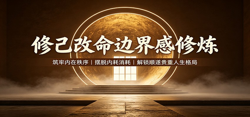 修己改命边界感修炼:筑牢内在秩序,摆脱内耗消耗,解锁顺遂贵重人生格局|无忧资源社