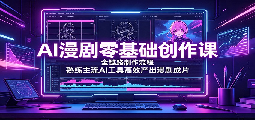 AI漫剧零基础创作课：全链路制作流程，熟练主流AI工具高效产出漫剧成片|无忧资源社