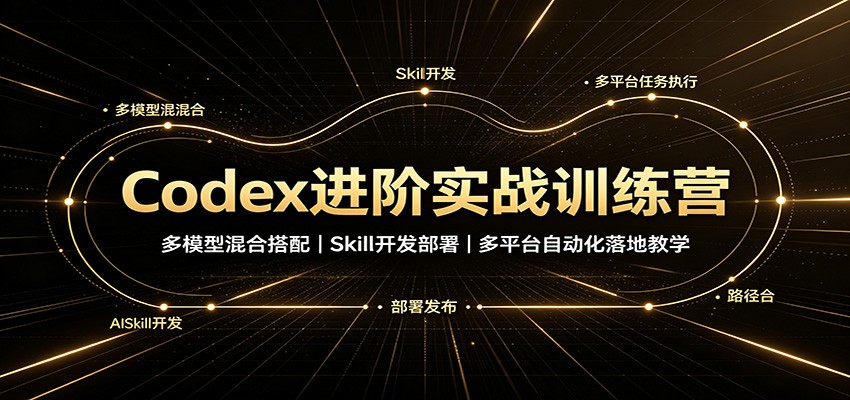 Codex进阶实战训练营：多模型混合搭配，Skill开发部署，多平台自动化落地教学|无忧资源社