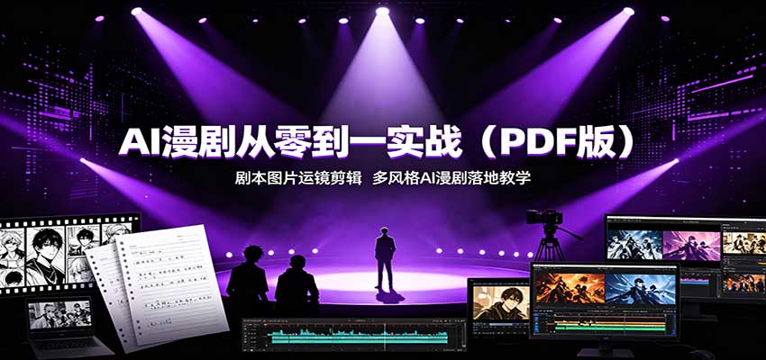 AI漫剧从零到一实战(PDF版):剧本图片运镜剪辑,多风格AI漫剧落地教学|无忧资源社