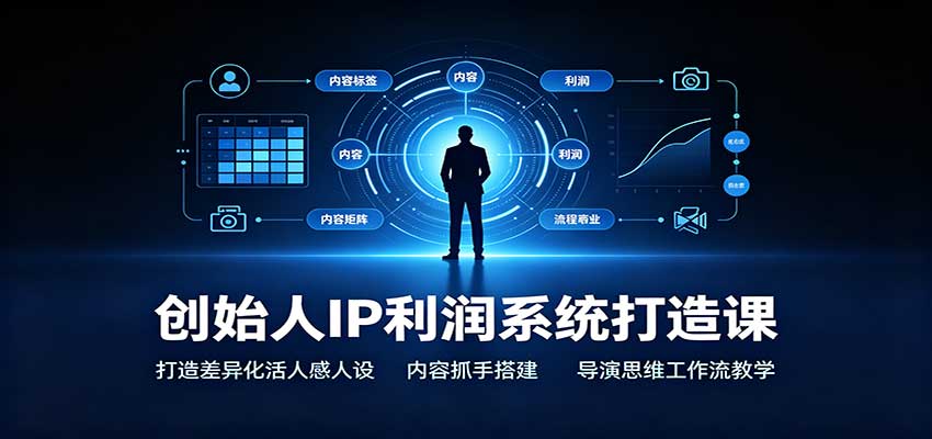 创始人IP利润系统打造课：打造差异化活人感人设，内容抓手搭建，导演思维工作流教学|无忧资源社