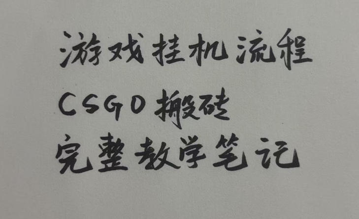 游戏挂G全流程笔记分享，CSGO游戏搬砖，小白看了当天学会见收益【揭秘】|无忧资源社