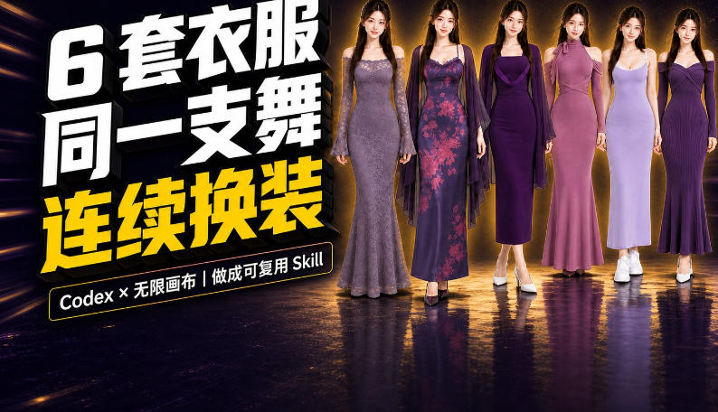 同一支舞，6套衣服按顺序切换：我把服装换装视频做成了一个Skill|无忧资源社