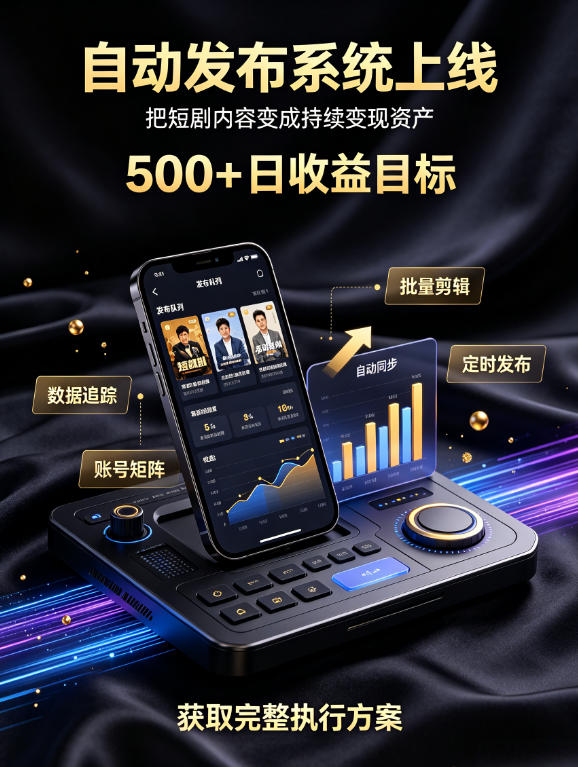 还在找靠谱线上副业？快手短剧项目，全程自动发布内容，不用熬夜做视频，轻松日入500+【揭秘】|无忧资源社