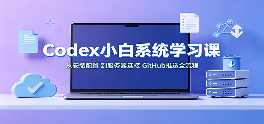 Codex小白系统学习课：小从安装配置，到服务器连接、GitHub推送全流程|无忧资源社