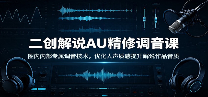 二创解说AU精修调音课：圈内内部专属调音技术，优化人声质感提升解说作品音质|无忧资源社