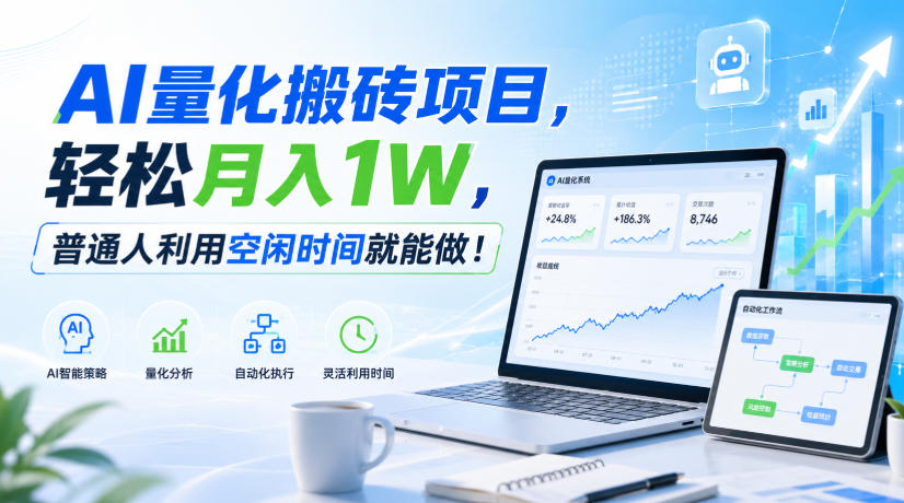 AI量化搬砖项目，轻松月入1W，普通人利用空闲时间就能做！【揭秘】|无忧资源社