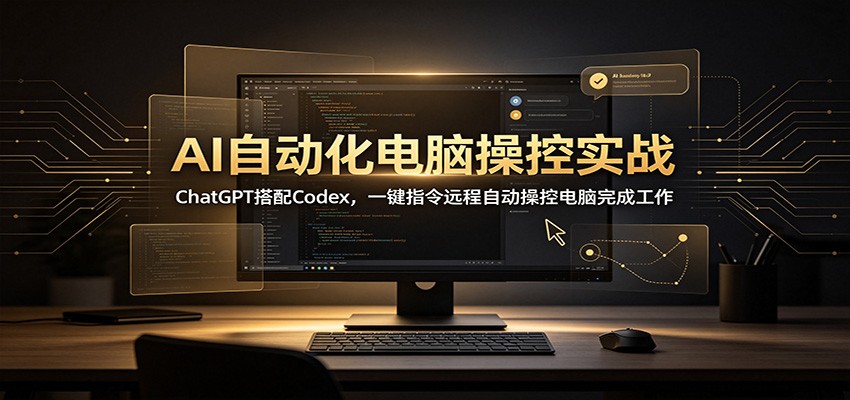 AI自动化电脑操控实战：ChatGPT搭配Codex，一键指令远程自动操控电脑完成工作|无忧资源社