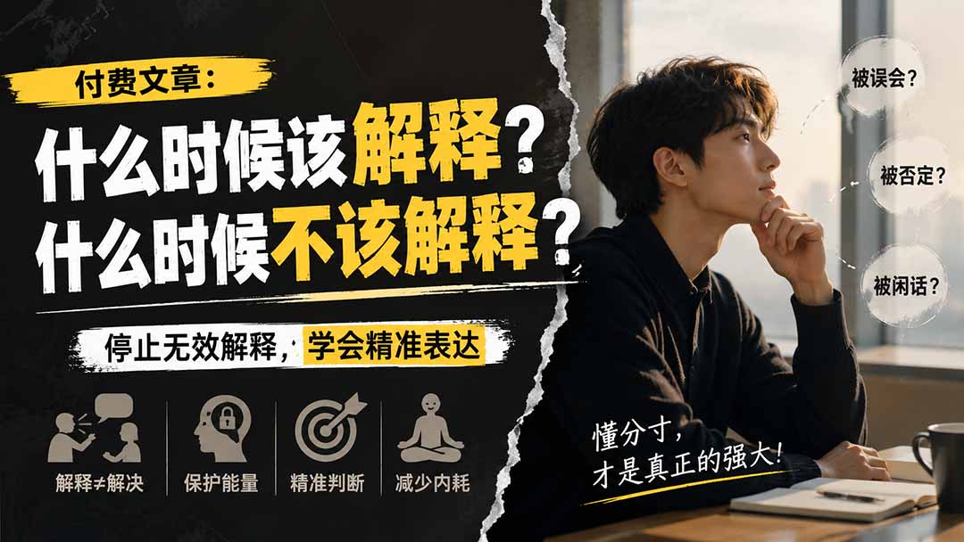 （20223期）付费文章：什么时候该解释？什么时候不该解释？|无忧资源社