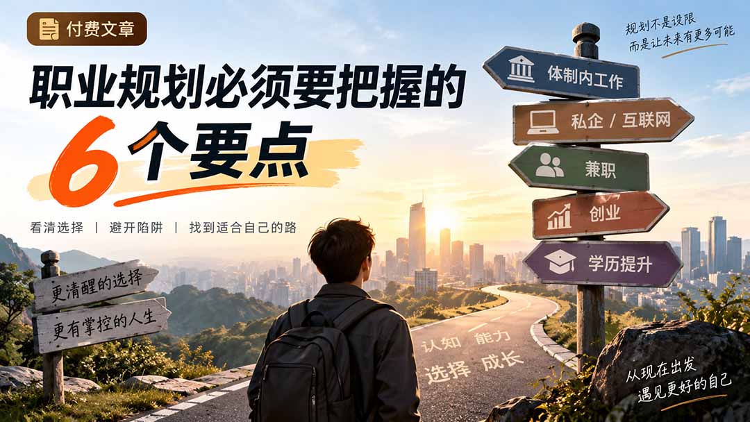 （20422期）付费文章：职业规划必须要把握的6个要点|无忧资源社