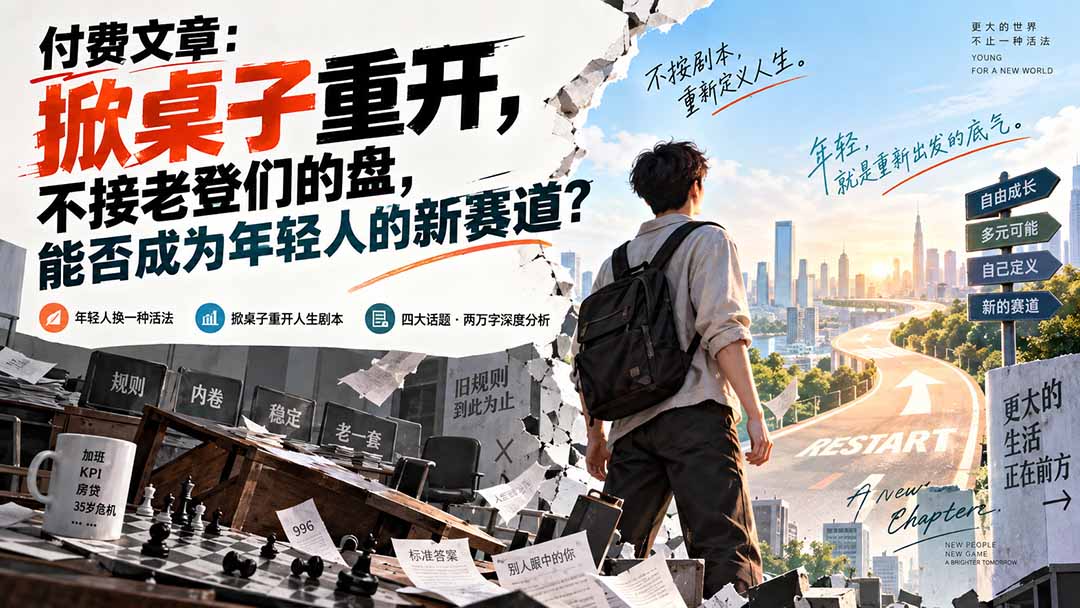 （20557期）付费文章：掀桌子重开，不接老登们的盘，能否成为年轻人的新赛道？|无忧资源社