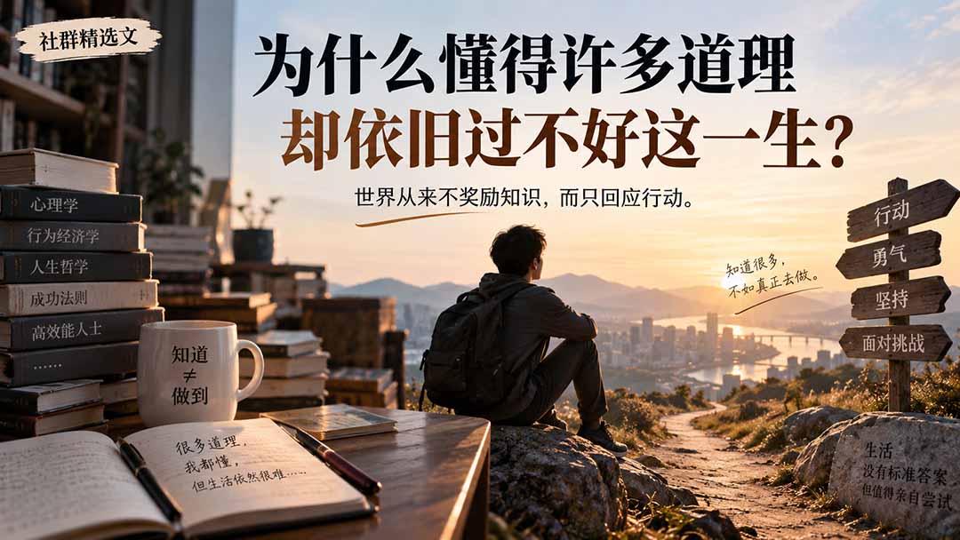 (20462期)社群精选文:为什么懂得许多道理却依旧过不好这一生?|无忧资源社