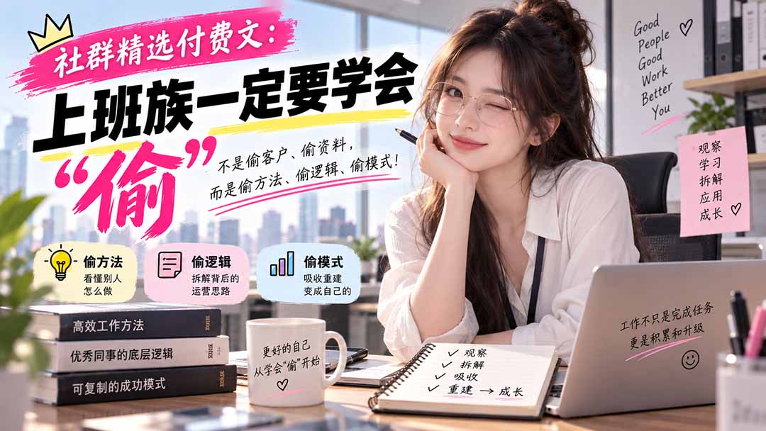 (20423期)社群精选付费文:上班族一定要学会“偷“|无忧资源社