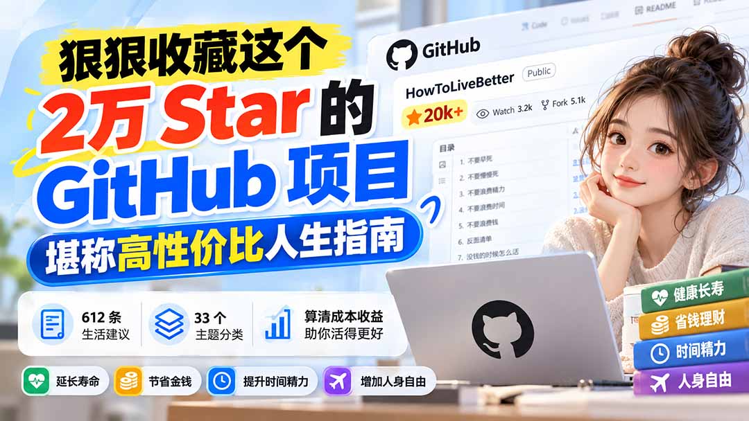 (20726期)狠狠收藏这个 2 万 Star 的 GitHub 项目,堪称高性价比人生指南。|无忧资源社