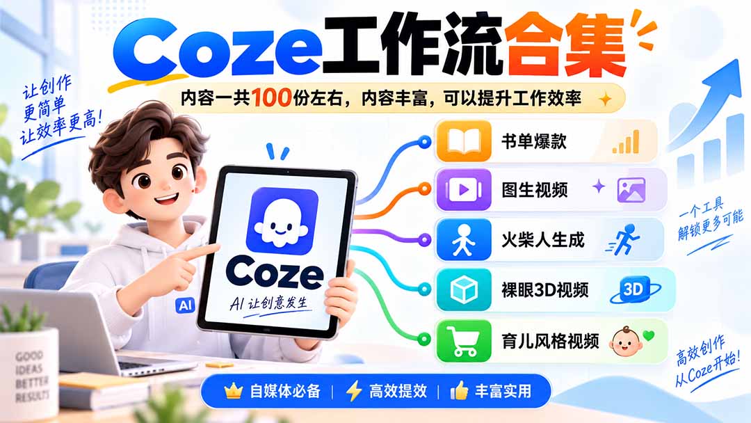 （20440期）Coze工作流合集，内容一共100份左右，内容丰富，可以提供工作效率|无忧资源社