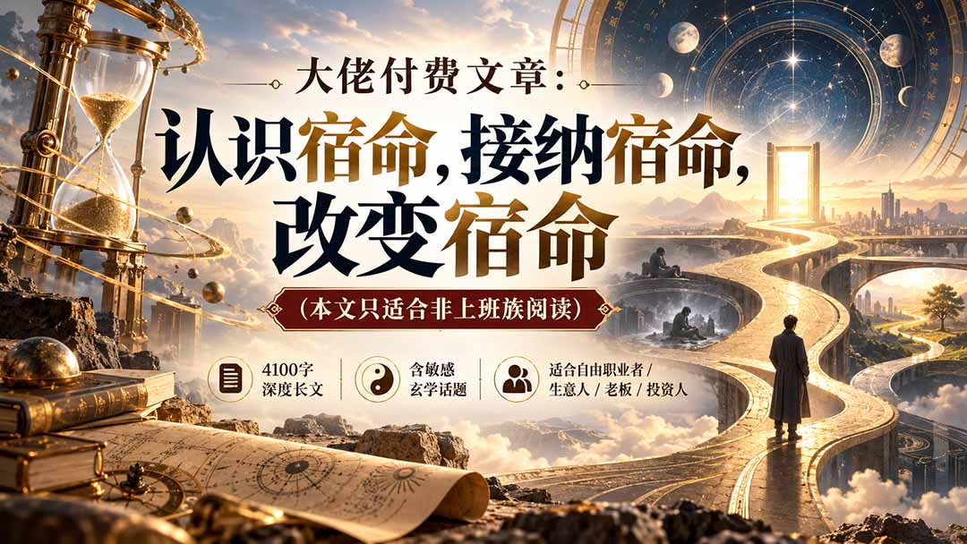 （20673期）【无水印】大佬付费文章：认识宿命，接纳宿命，改变宿命（本文只适合非上班族阅读）|无忧资源社
