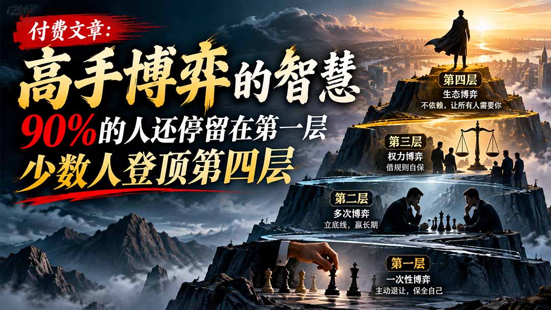 （20628期）【无水印】付费文章：高手博弈的智慧，90%的人还停留在第一层，少数人登顶第四层|无忧资源社