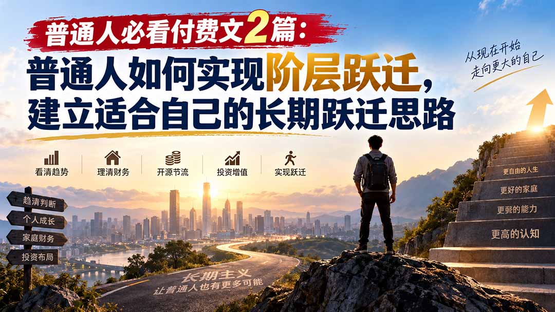 （20262期）普通人必看付费文2篇：普通人如何实现阶层跃迁，建立适合自己的长期跃迁思路|无忧资源社