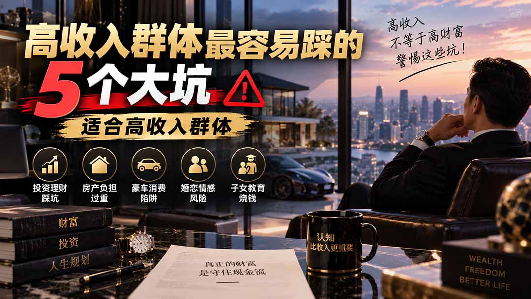 (20289期)付费文章:高收入群体最容易踩的5个大坑,适合高收入群体|无忧资源社