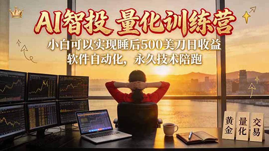 （20433期）AI智投EA量化训练营【第三期】，多策略智投+防爆技术+趋势分析 ，轻松上手，矩阵放大，长期稳定。|无忧资源社