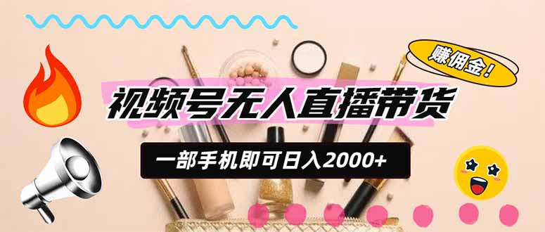 （20315期）视频号带货，一天2000+，一部手机即可开展的完美副业，无需投资|无忧资源社