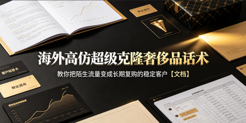海外高仿超级克隆奢侈品话术，教你把陌生流量变成长期复购的稳定客户【文档】|无忧资源社
