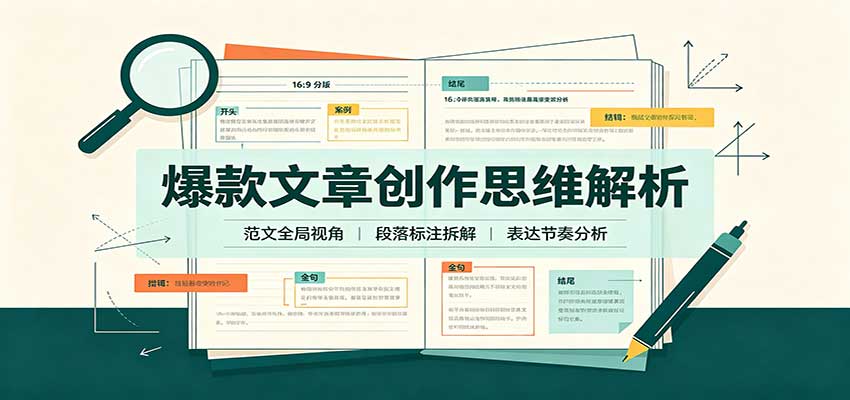 爆款文章创作思维解析：全局视角拆解范文，梳理行文逻辑，搭配真实拆文实操案例|无忧资源社