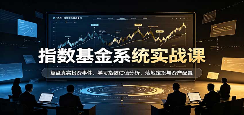 指数基金系统实战课：复盘真实投资事件，学习指数估值分析，落地定投与资产配置|无忧资源社