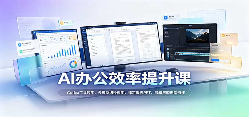 AI办公效率提升课：Codex工具教学，多模型切换调用，搞定报表PPT、剪辑与知识库搭建|无忧资源社