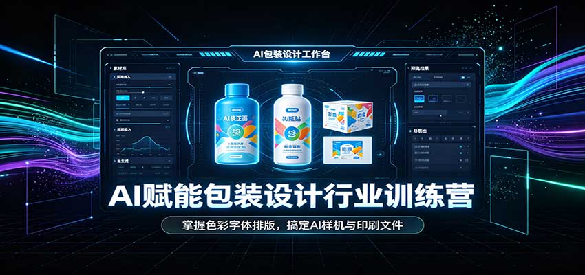 AI赋能包装设计行业训练营：掌握色彩字体排版，搞定AI样机与印刷文件|无忧资源社