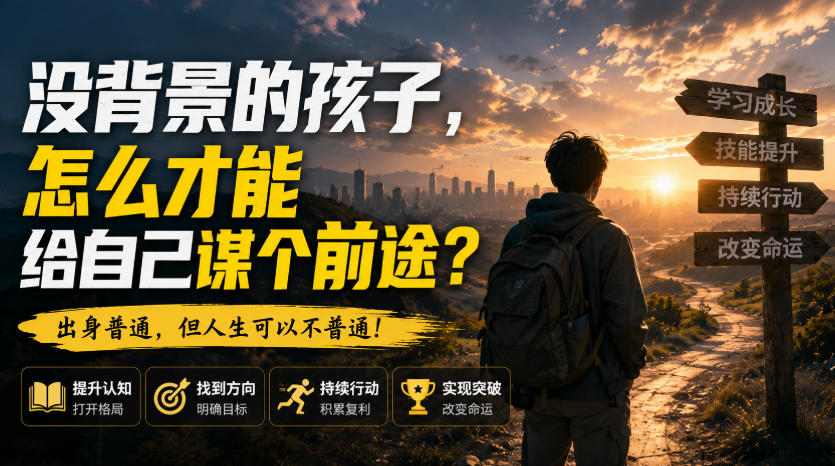 付费文章：没背景的孩子，怎么才能给自己谋个前途？|无忧资源社