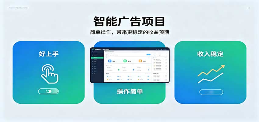 智能广告挂机项目，操作简单上手快，收益稳定可持续。稳定日入300+|无忧资源社