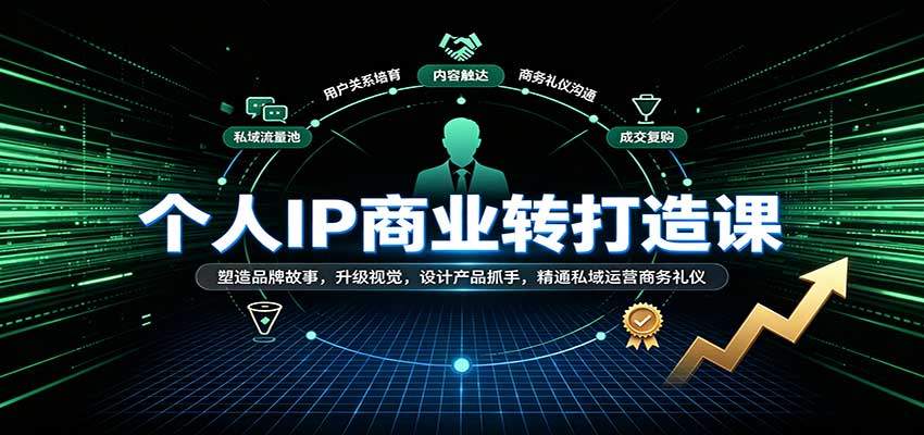 个人IP商业打造课：塑造品牌故事，升级视觉，设计产品抓手，精通私域运营商务礼仪|无忧资源社