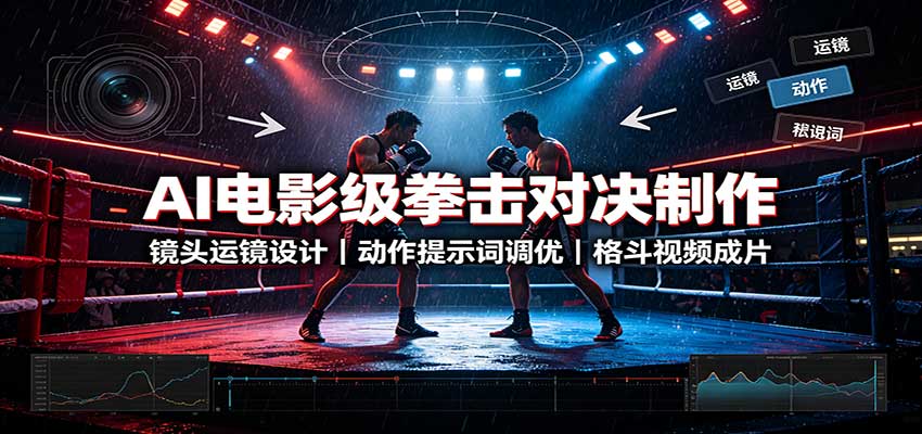 AI电影级拳击对决制作:镜头运镜设计,动作提示词调优,格斗视频成片|无忧资源社