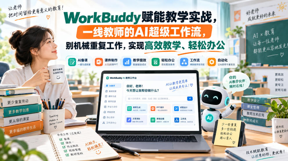 WorkBuddy赋能教学实战，一线教师的AI超级工作流，别机械重复工作，实现高效教学、轻松办公|无忧资源社