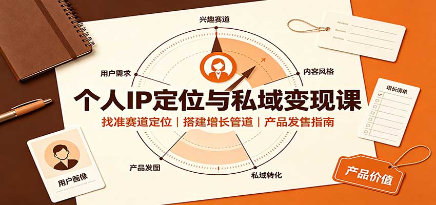 个人IP定位与私域变现课:找准赛道定位,搭建增长管道,产品发售指南|无忧资源社